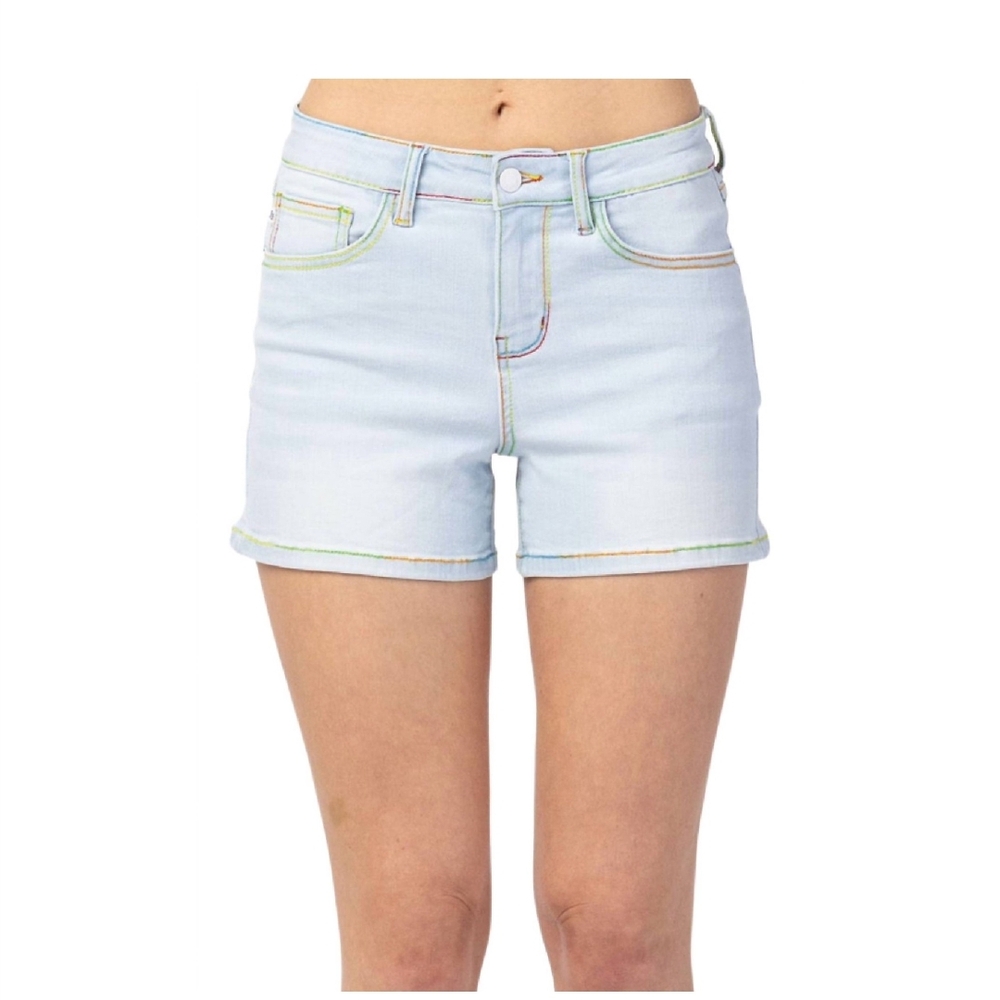 Judy Blue Rainbow Thread Midrise Jean Shorts